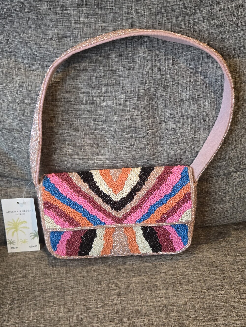NWT America & Beyond Beaded Vibrant Multicolor Shoulder Bag